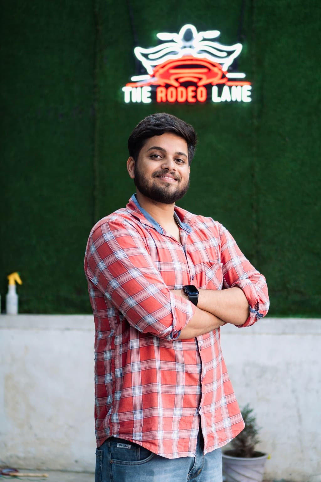 Founder Ansh Pathak standing inside The Rodeo Lane studio